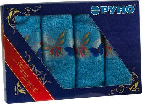 Набор кухонных махровых голубых полотенец 4 шт 2355721718 фото