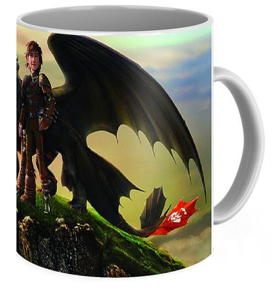 Кружка Как приручить дракона&nbsp;закат&nbsp;How to train your dragon HD.02.08 белая CP 03.470 фото