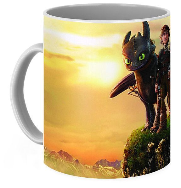 Кружка Как приручить дракона&nbsp;закат&nbsp;How to train your dragon HD.02.08 белая CP 03.470 фото