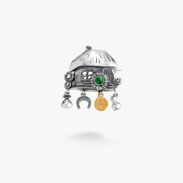Брошь Хатка Emerald Gold 210-SG04-0217b фото