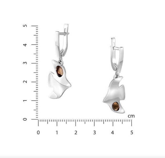 Серьги серебряные в форме птицы Благовещение BLACK DIAMOND 925 пробы 180-S15-5157s фото