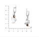 Серьги серебряные в форме птицы Благовещение BLACK DIAMOND 925 пробы 180-S15-5157s фото 2