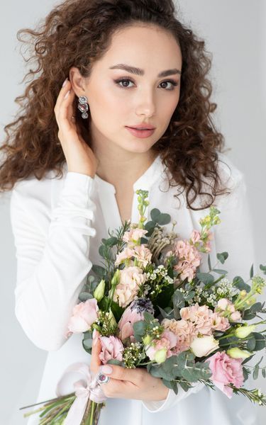 Сережки срібні Мальви Rose 925 Флора 106-11504S07-5097s фото