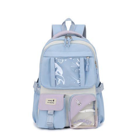 Рюкзак стильний блакитний з прозорими відсіками&nbsp;Stylish Backpack 45x36 3046724586 фото