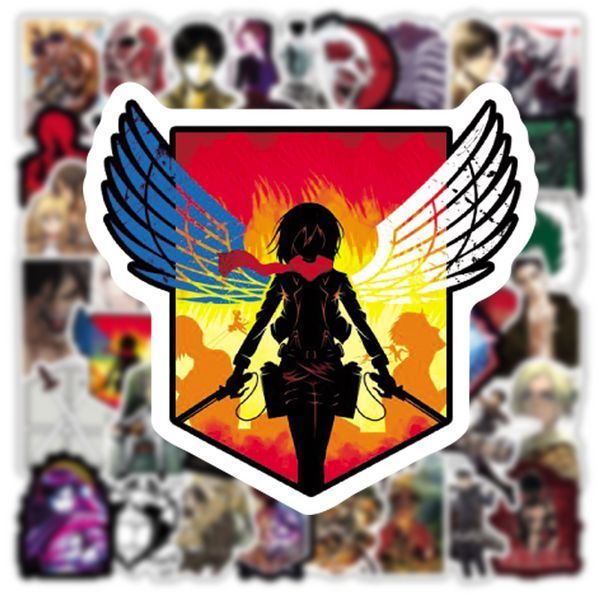 Стікерпак Атака титанів Набір наклейок GeekLand Attack on Titan 50 штук 2881874737 фото