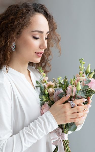 Кільце квітка срібне Мальви Rose 925 Флора 18.5-19 111-11502S07-5094k-185 фото