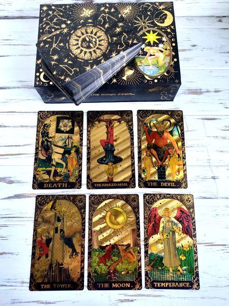Подарочный набор таро Уэйта Таро Gold foil Tarot из 10 предметов 2082880421 фото