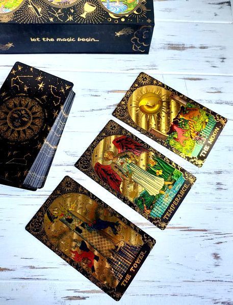Подарочный набор таро Уэйта Таро Gold foil Tarot из 10 предметов 2082880421 фото