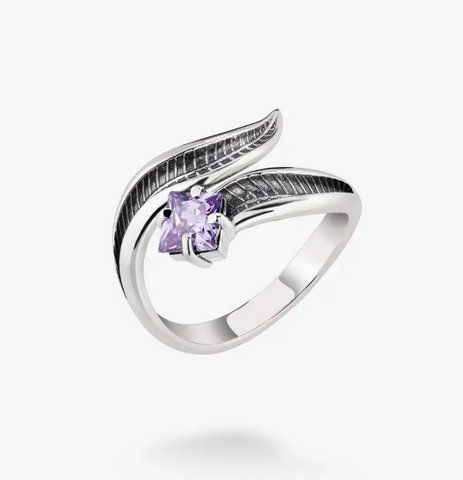 Кольцо серебряное Вербочка Lavender 925 Zirkon 15.5-16.5 размер 2461138989 фото