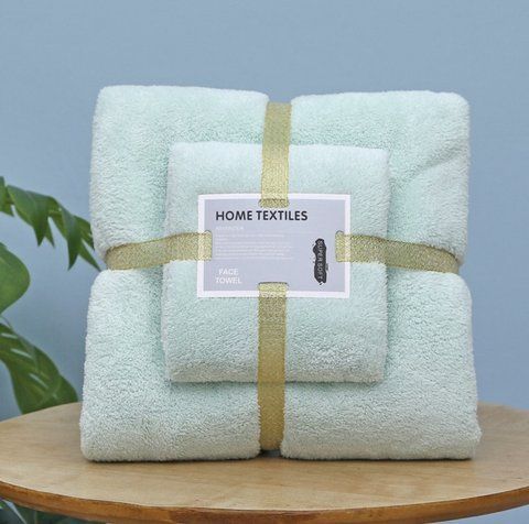 Набор полотенец для ванной комнаты из 2 шт Supersoft (салатовый) 2355727451 фото