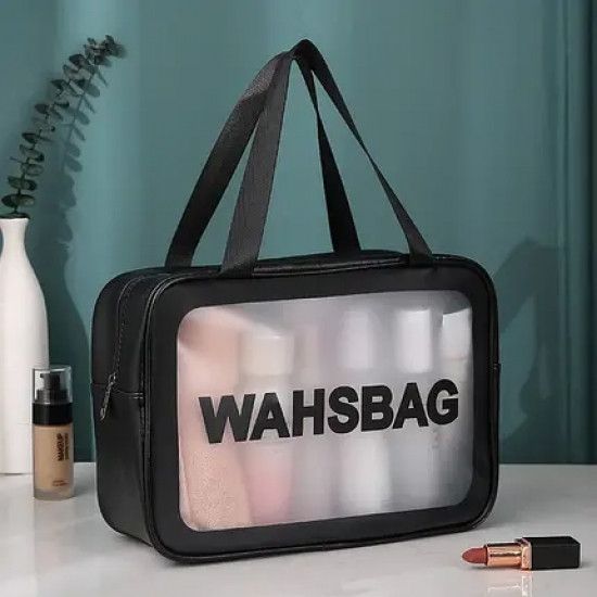 Прозрачная сумка-косметичка Washbag Big Black 30 см 2581149429 фото