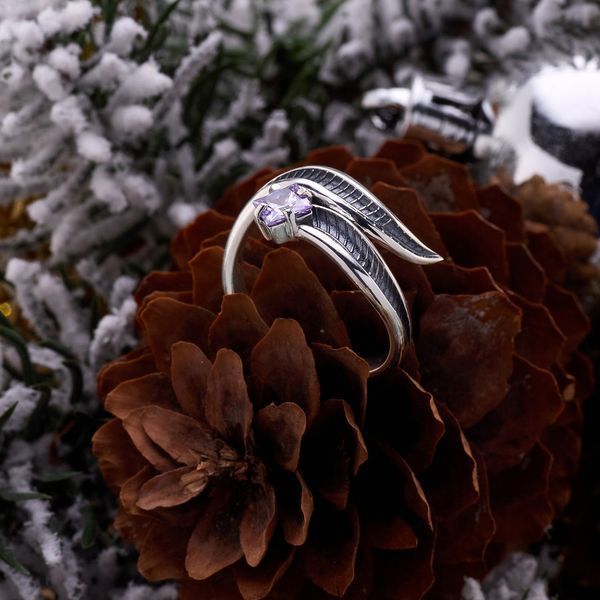 Кольцо серебряное Вербочка Lavender 925 Zirkon 15.5-16.5 размер 2461138989 фото