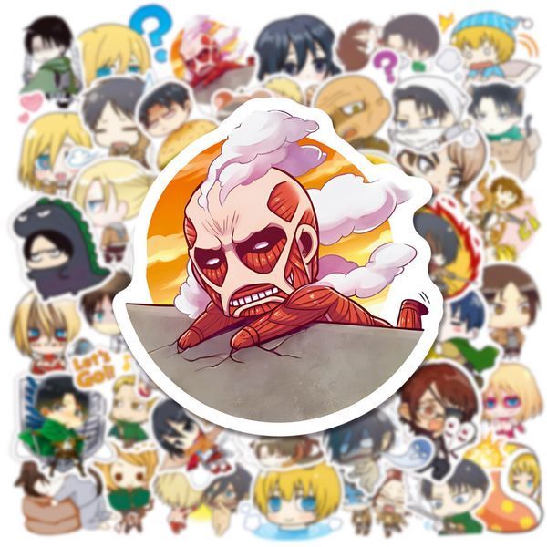 Стикерпак Атака титанов Набор наклеек GeekLand Attack on Titan 50 штук 2881874738 фото