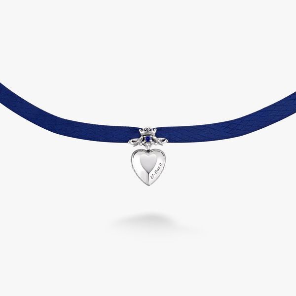 Кулон дукач серебряный Ягнус Sapphire 925 Zirkon в форме сердца с короной 2727472067 фото