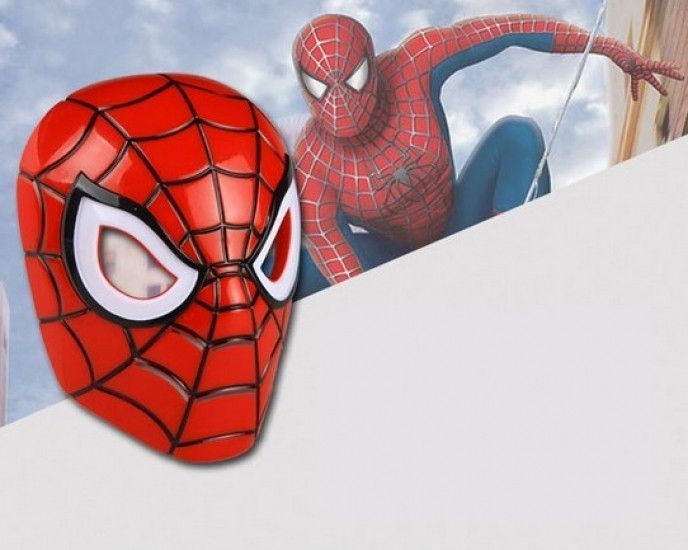 Маска пластиковая с подсветкой человек паук Spiderman 2355726128 фото