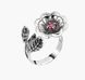 Кольцо цветок серебряное Калачики Granat 925 Zirkon 18 размер 268-S24-5174k фото 4