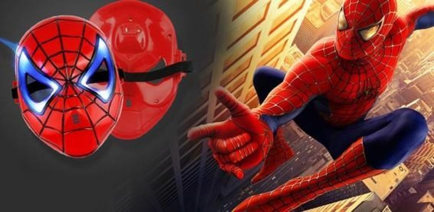 Маска пластиковая с подсветкой человек паук Spiderman 2355726128 фото