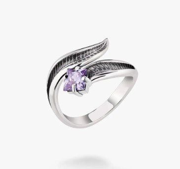 Кільце срібне Вербочка Lavender 925 Zirkon 17-18 розмір 2575791713 фото