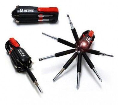 Универсальная отвертка 8в1 с фонариком Screwdrivers 2090687639 фото