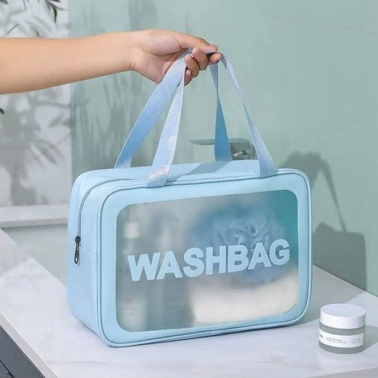 Прозрачная сумка-косметичка Washbag Big Blue 30 см 2581149430 фото