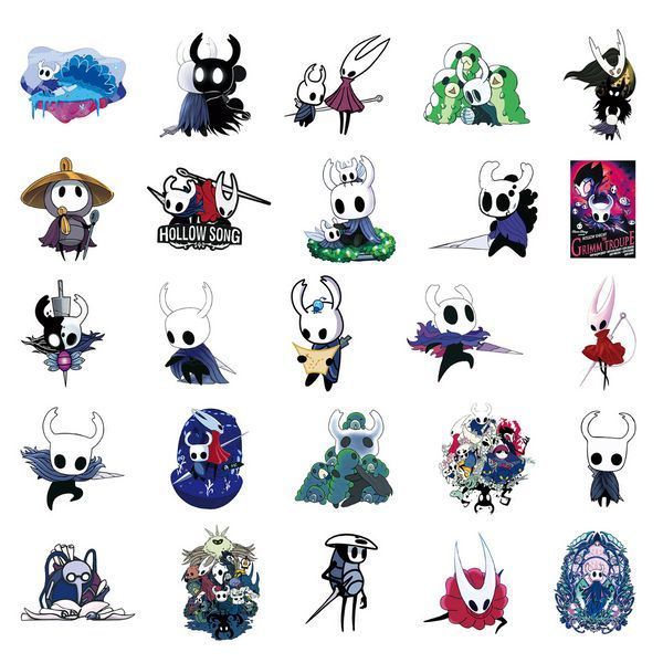Стикерпак Пустой рыцарь Шёлковая песня Набор наклеек GeekLand Hollow Knight Silksong 50 штук 2881880146 фото