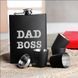 Набор черная фляга с рюмками "Dad boss", Деревянная подарочная коробка с гравировкой 2603900717 фото 1