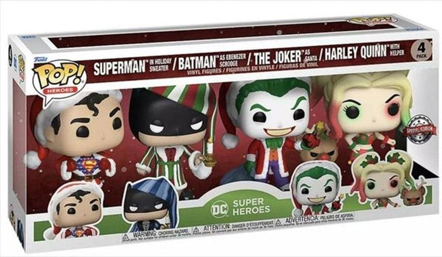 Набір фігурок&nbsp;Funko Pop Фанко Поп DC Comics Christmas 4 Pack Special Edition Exclusive ДС Комікс&nbsp;DC CC 4 DC CC 4 фото
