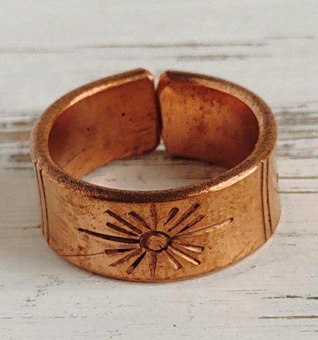 Етнічне мідне кільце Сонце та зірки 1528236870 фото