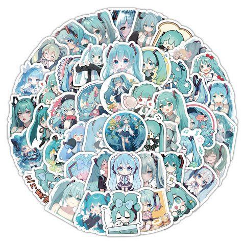 Стікерпак Хацуне Міку Набір наклейок GeekLand Hatsune Miku 100 штук 2881874838 фото
