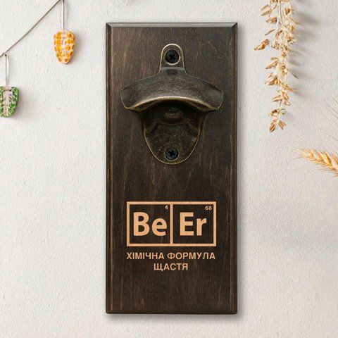Открывашка для бутылок "BeEr химическая формула счастья", тонированна 2632568831 фото