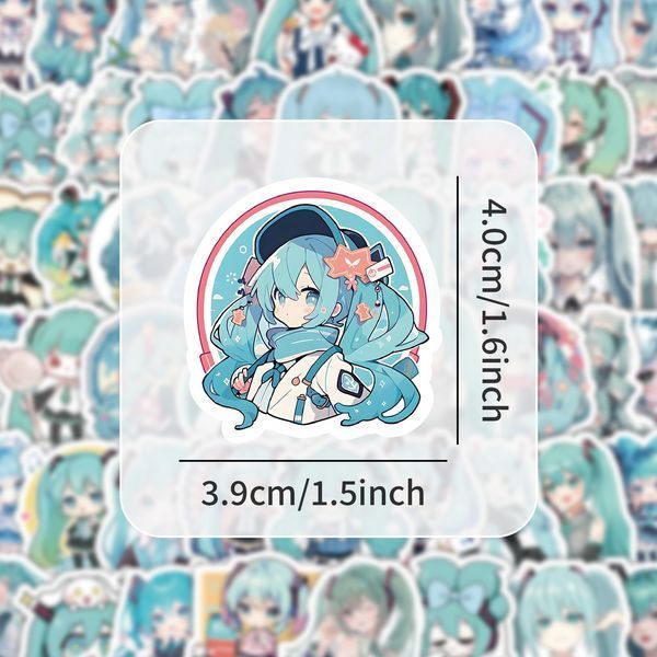 Стикерпак Хацуне Мику Набор наклеек GeekLand Hatsune Miku 100 штук 2881874838 фото