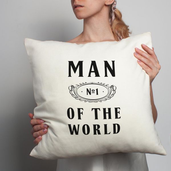 Подушка "Man No1 of the world", англійська 2603875890 фото