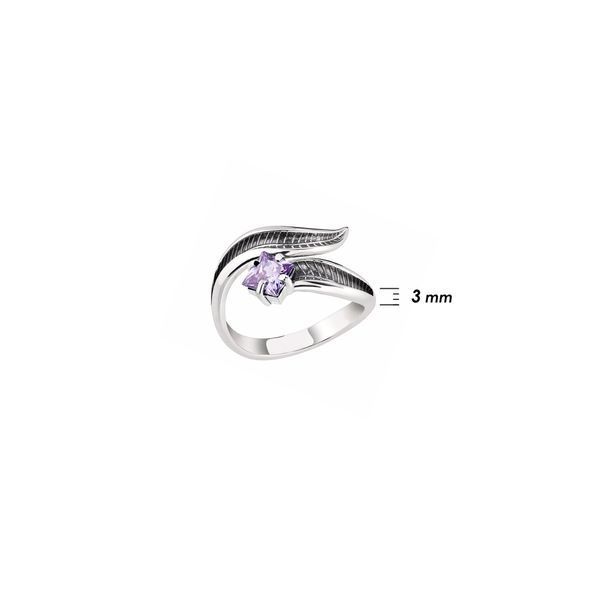 Кольцо серебряное Вербочка Lavender 925 Zirkon 18.5-19.5 размер 2461138991 фото