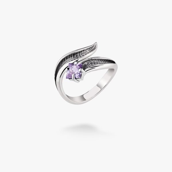 Кольцо серебряное Вербочка Lavender 925 Zirkon 18.5-19.5 размер 2461138991 фото
