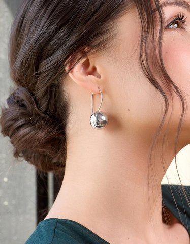 Сережки срібні Кульки Maxi Rhodium 925 5043-04SR-550s фото