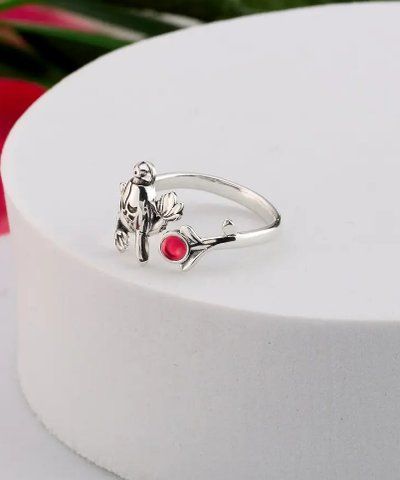 Кольцо серебряное с птицей Соловейко Rose 925 15-16 размер 217-S07-5205k фото