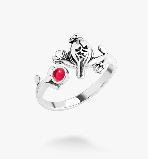 Кольцо серебряное с птицей Соловейко Rose 925 15-16 размер 217-S07-5205k фото