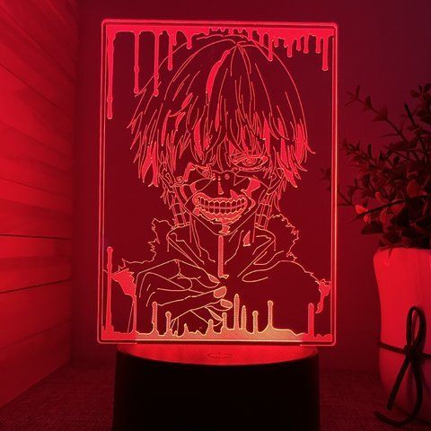 Акриловый 3D Светильник RGB Кэн Канэки Токийский гуль Tokyo Ghoul Ken Kaneki 18 см 3038965749 фото