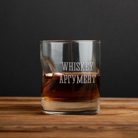 Склянка з кулькою "WHISKEY АРГУМЕНТ" для віскі, Тубус зі шпону 2603810692 фото