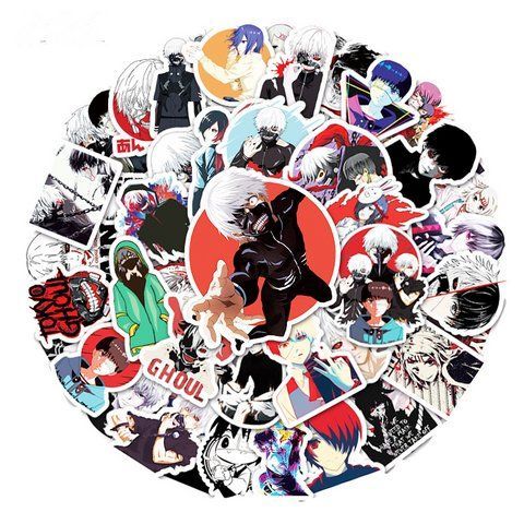 Стікерпак Токійський Гуль Набір наклейок GeekLand Tokyo Ghoul 50 штук 2881880148 фото