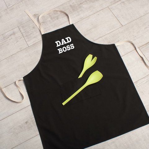Фартух "Dad Boss", Чорний, Black, англійська BD-ff-20 фото