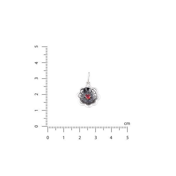 Кулон цветок серебряный Калачик Granat 925 Zirkon 257-S24-5185p фото