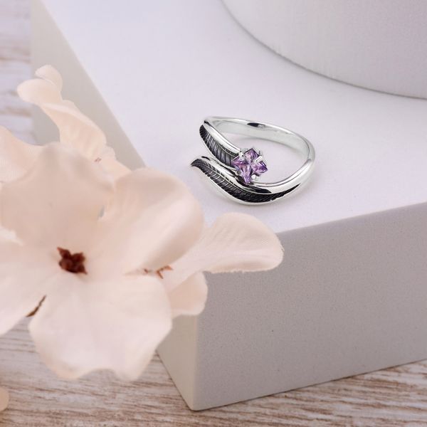 Кільце срібне Вербочка Lavender 925 Zirkon 19.5-20.5 розмір 2461138992 фото