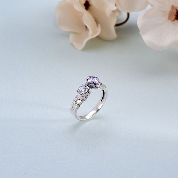 Кольцо серебряное разъемное Лириды Lavender 925 Zirkon 17,5-18,5 размер 3000580644 фото