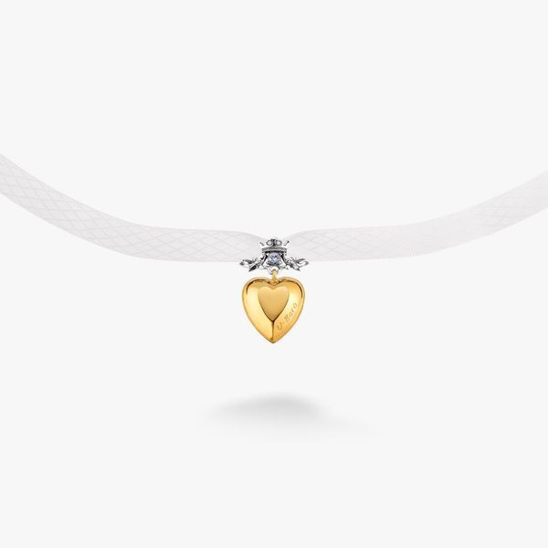 Кулон дукач срібний з позолотою Ягнус Блакитний Топаз Gold 925 Zirkon в формі серця 2727472070 фото