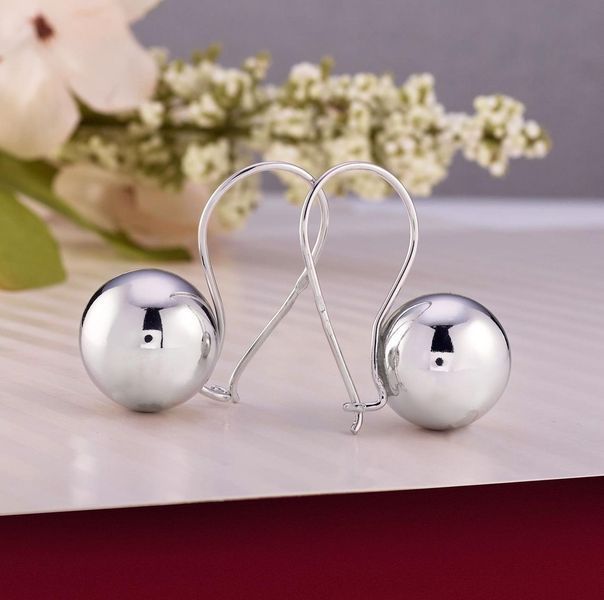 Серьги серебряные Шарики Maxi Rhodium 925 5043-04SR-550s фото
