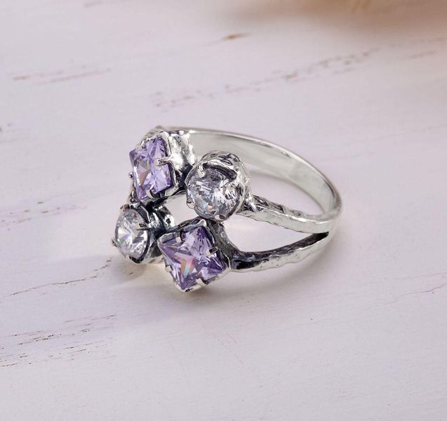 Кольцо серебряное Лириды mix Lavender 925 Zirkon 15.5 размер 2911958444 фото