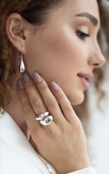 Кільце срібне Крапля 925 16.5 розмір 37-11102S-5020k фото