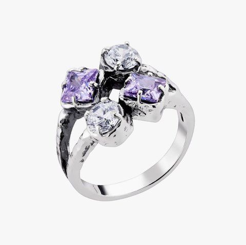 Кольцо серебряное Лириды mix Lavender 925 Zirkon 16.5 размер 2911958445 фото