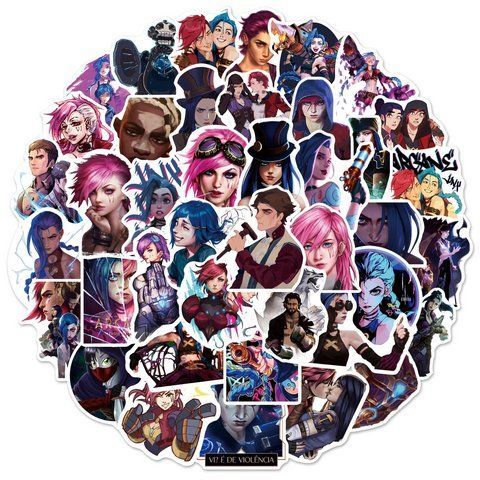 Стікерпак Набір наклейок GeekLand Аркейн Ліга легенд Arcane League of Legends 50 штук 2881878504 фото